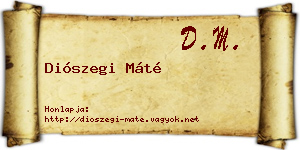 Diószegi Máté névjegykártya