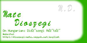 mate dioszegi business card